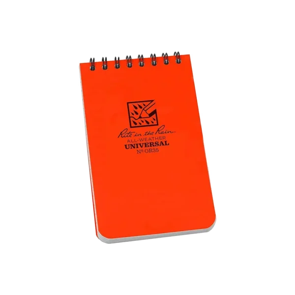 Rite in the Rain - 3" x 5" Pocket Notebook - Top Spiral - Orange