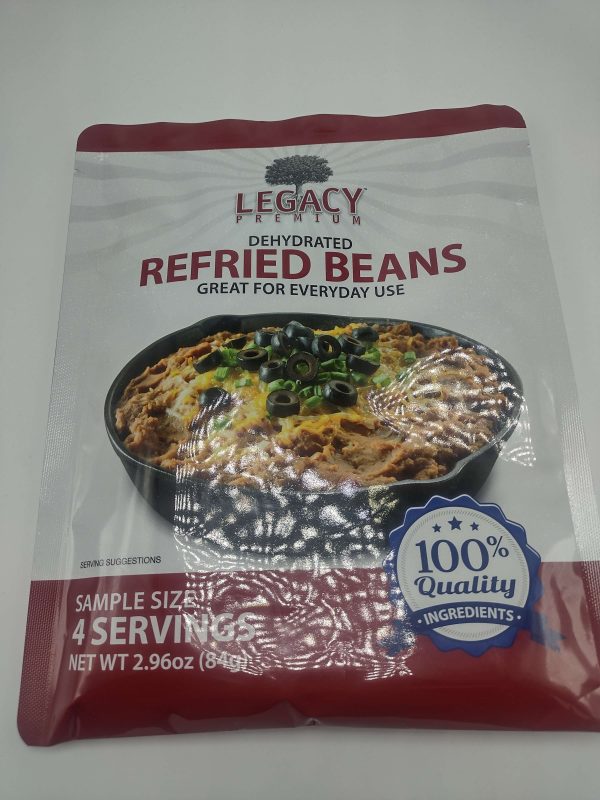 Legacy Premium Long Term Food Storage- Dehydrated Refried Beans - 4 Servings