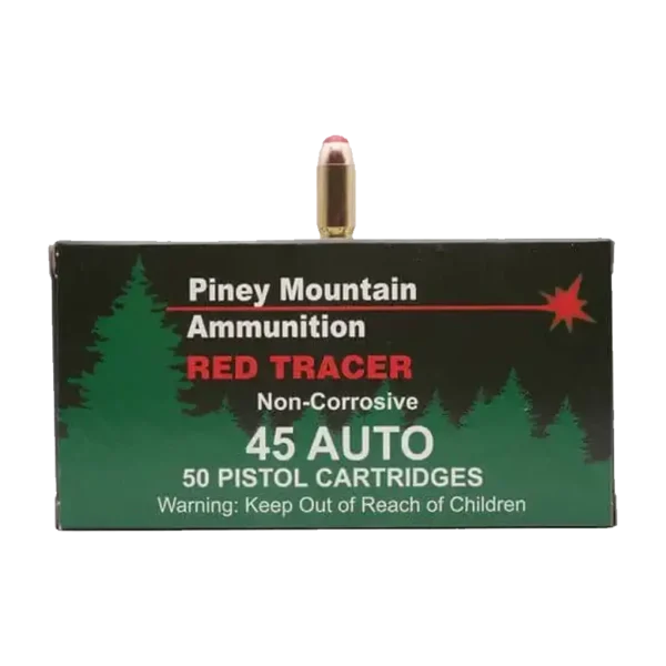 Piney Mountain 45 Auto - Red Tracer - 225 Grain - FMJ - 50 Rounds