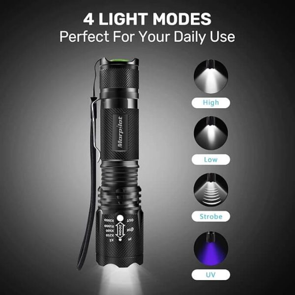 Morpilot - 2 in 1 Flashlight - LED / Blacklight