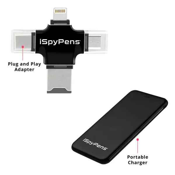 iSpy Pen Plug and Play Adapter + Portable Battery