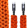 Dark Energy USB C to USB C Paracord Cable hi-vis orange
