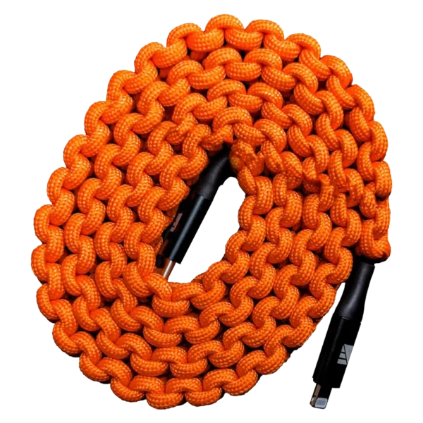 usbc to lighning-paracord charger dark energy orange