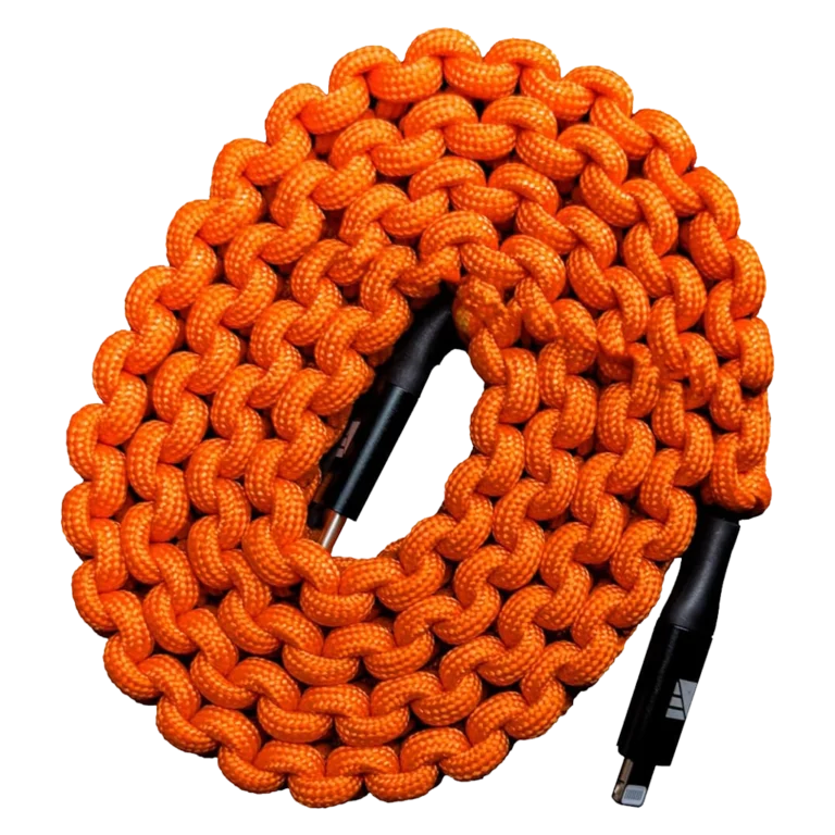 usbc to lighning-paracord charger dark energy orange