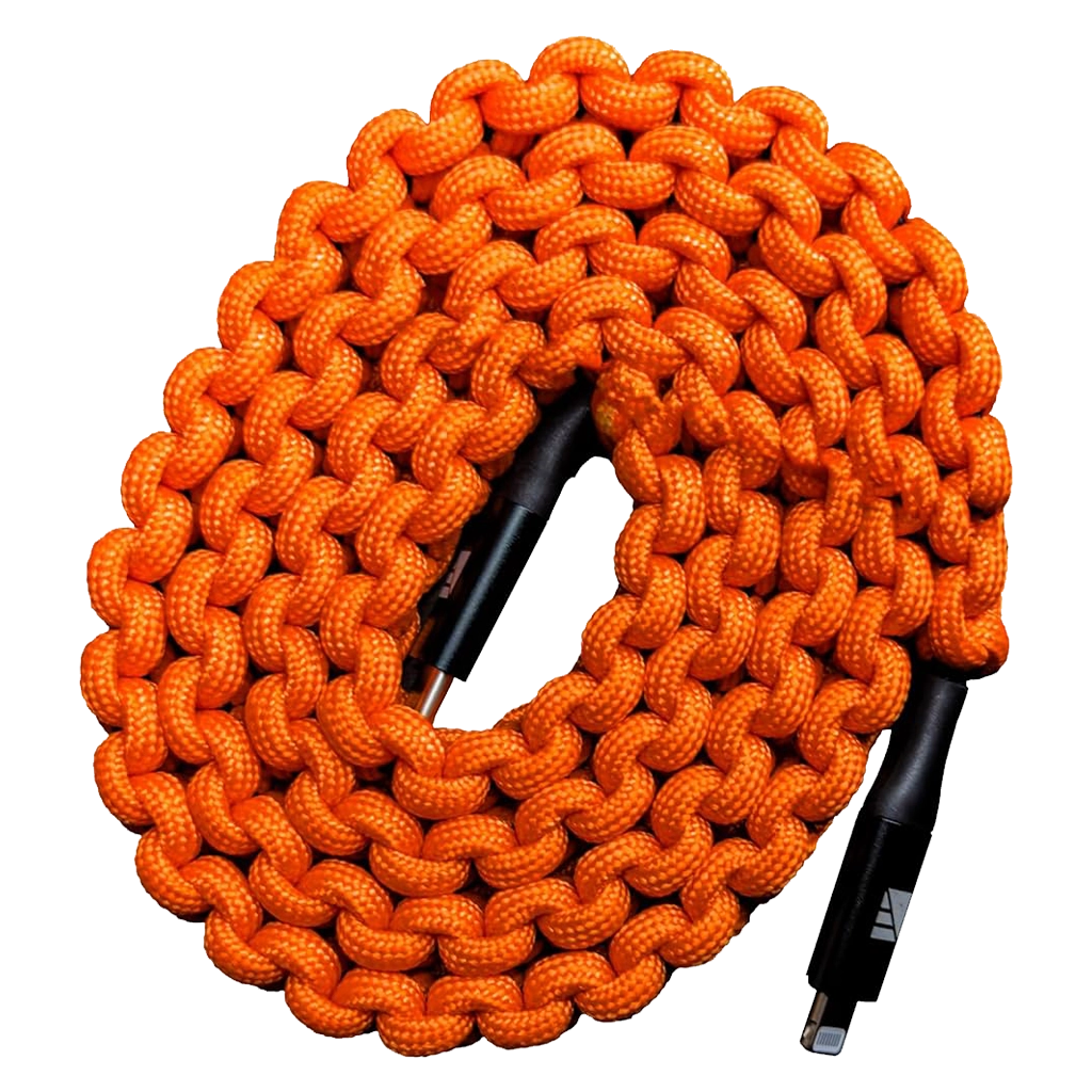 usbc to lighning-paracord charger dark energy orange