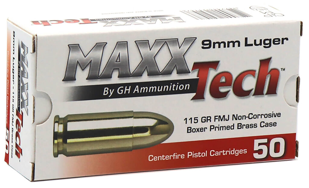 MaxxTech 9mm - 115 Grain - FMJ - 50 Rounds