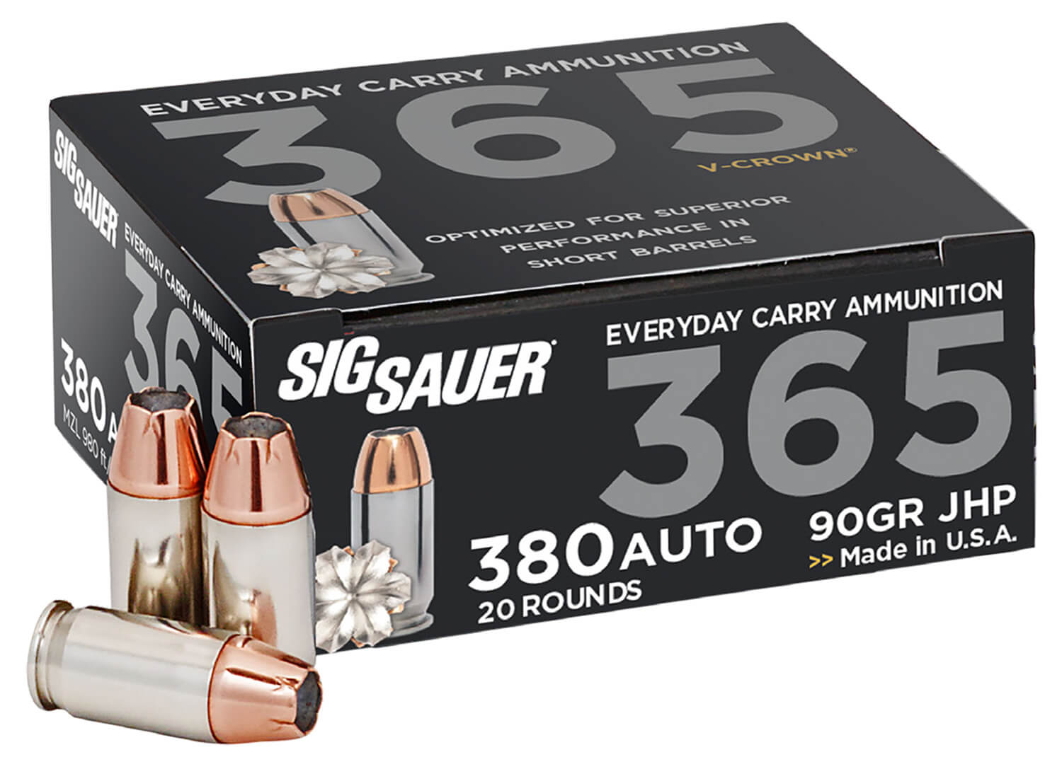 Sig Sauer 380 Auto - 90 Grain - JHP - 20 Rounds