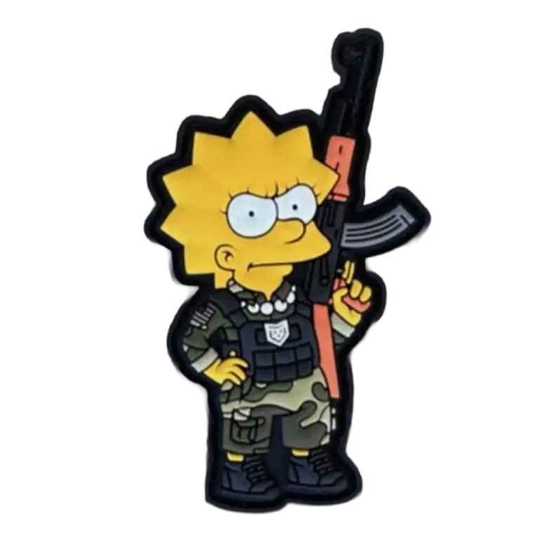 Lisa Simpson holding an AK PVC Patch
