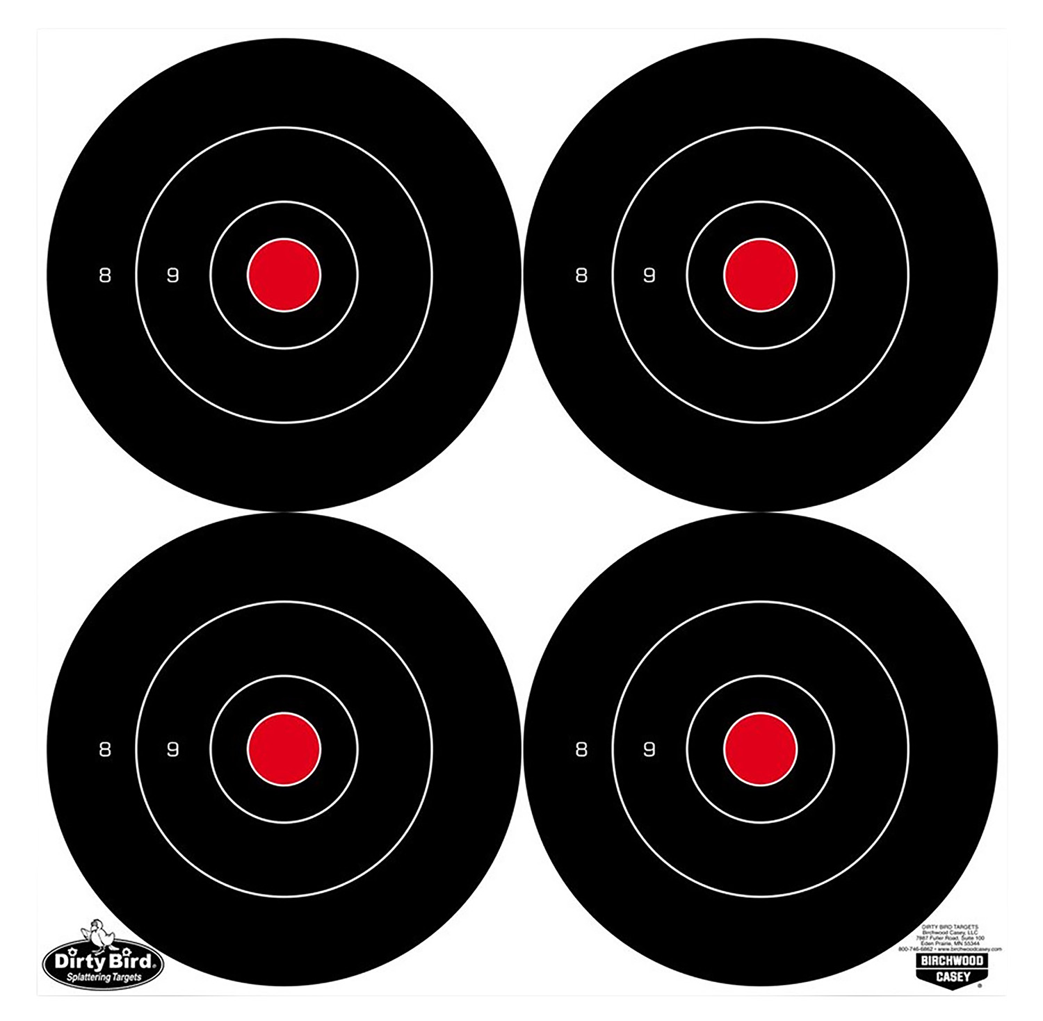 Birchwood Casey Dirty Bird 6" Bullseye Tagboard Hanging Black/White