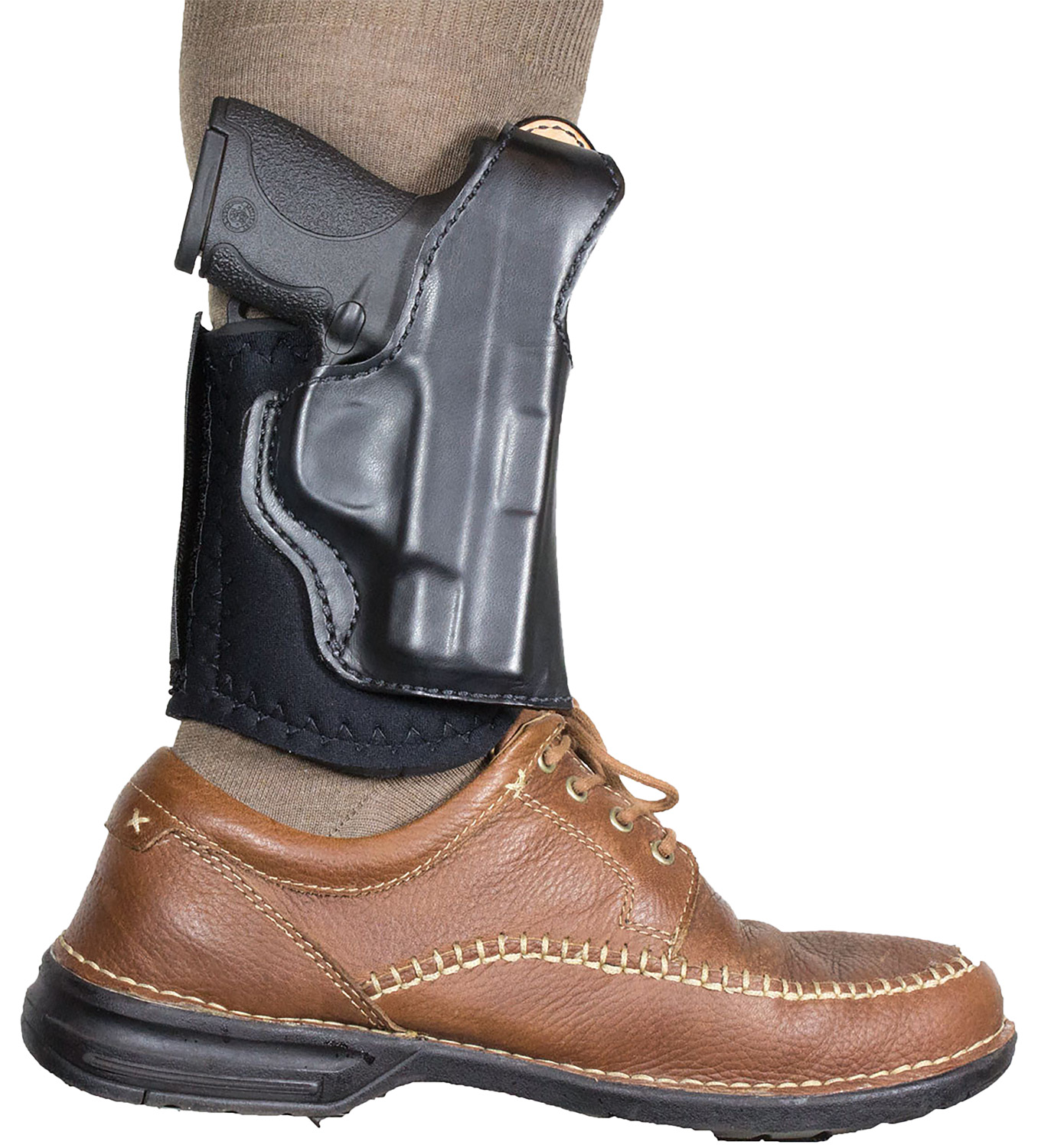DeSantis Gunhide Die Hard Rig Ankle Tan Leather/Sheepskin Fits Sig