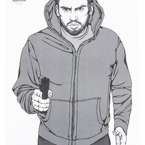 Birchwood Casey 37034 EZE-Scorer  Silhouette Paper Hanging 23" x 35" Black/Gray/White 100 Per Pkg