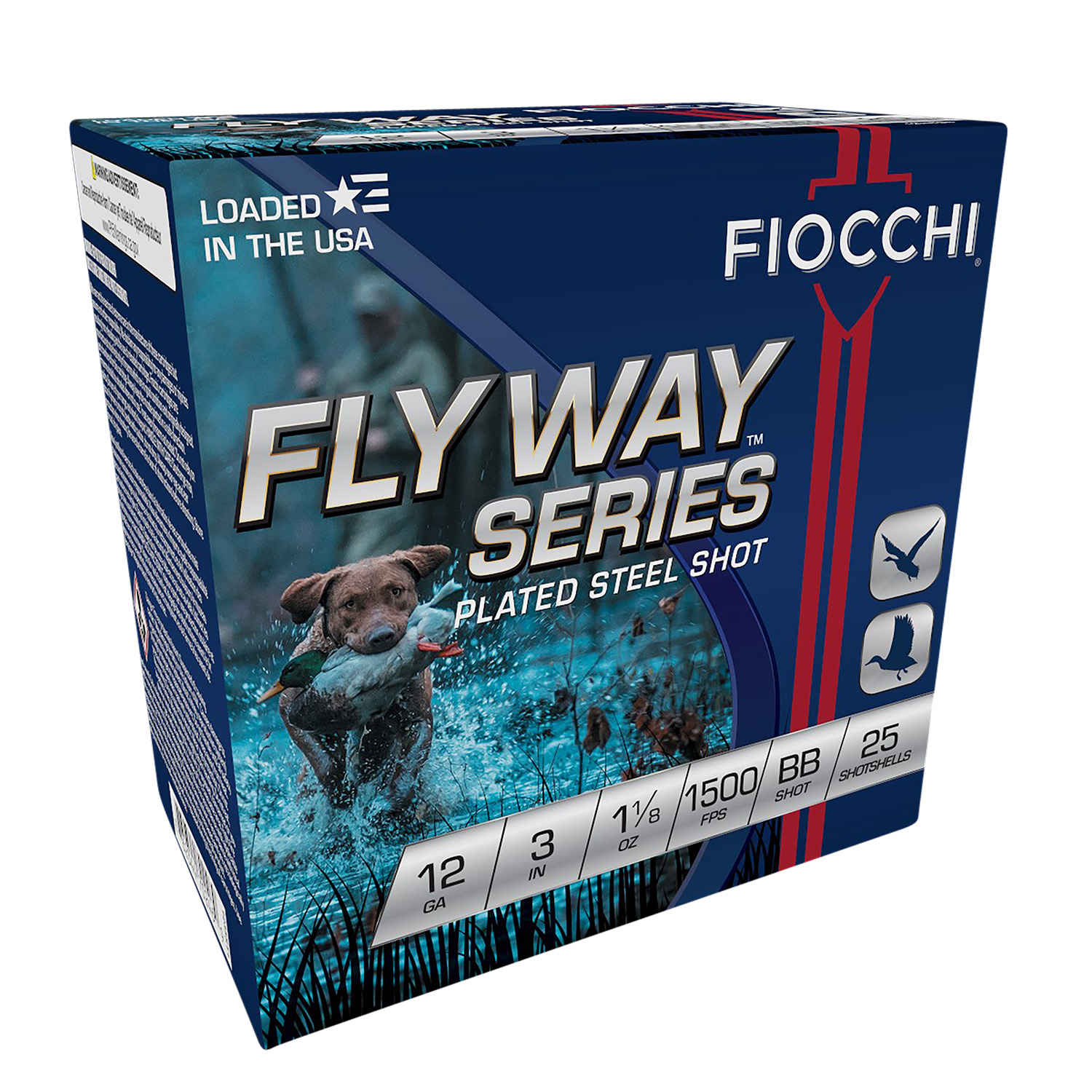 Fiocchi Flyway 12 Gauge 3" #BB Shot, 25-Round Box