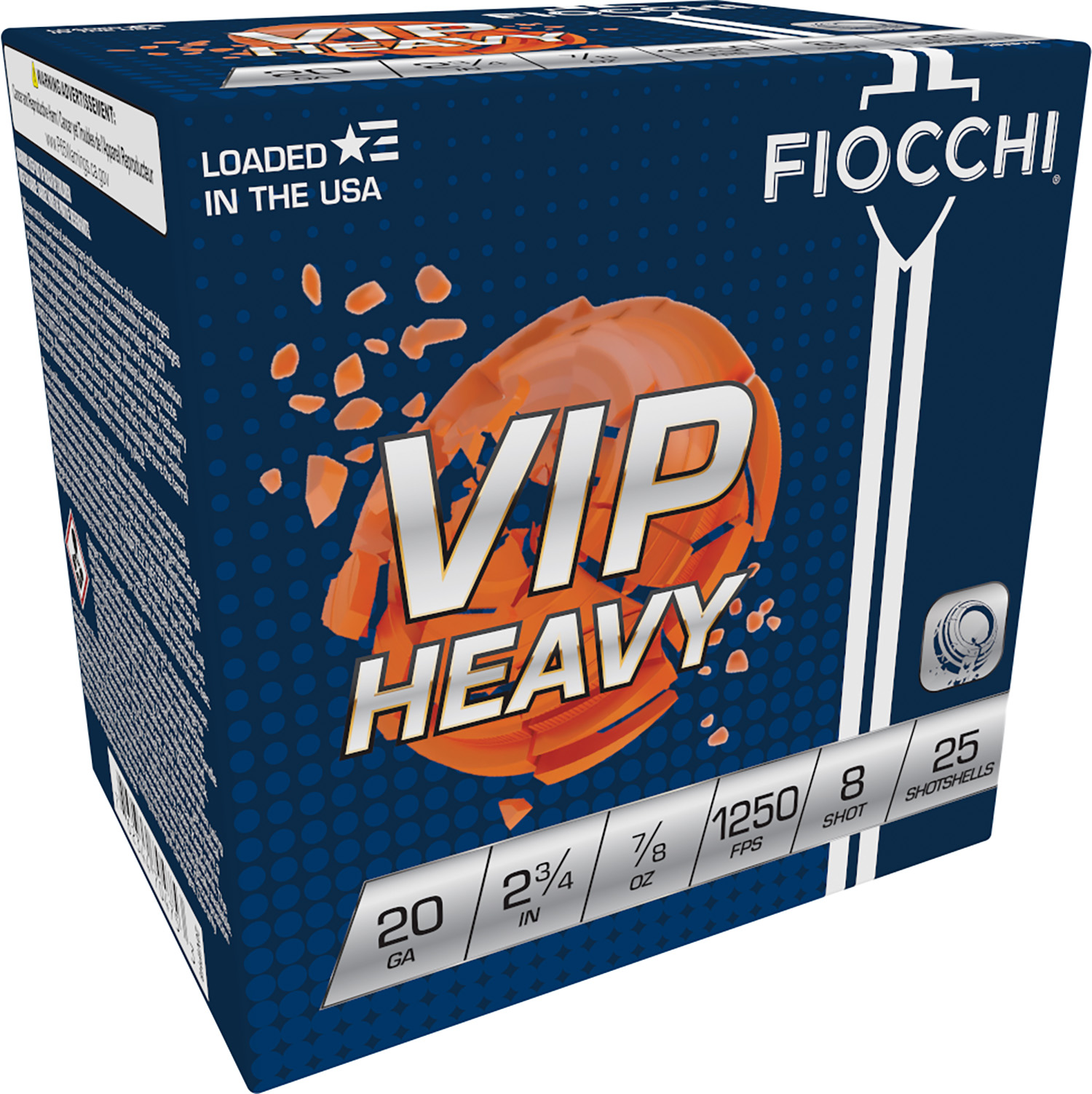 Fiocchi Exacta Target VIP Heavy 20 Gauge 2.75" #8 Shot, 25-Round Box