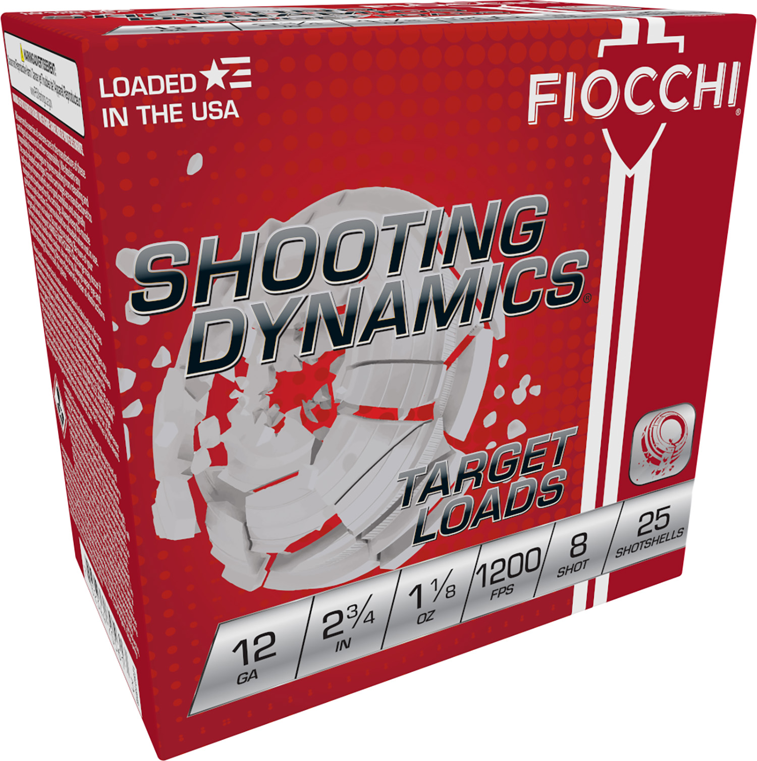 Fiocchi Shooting Dynamics Target 12 Gauge 2.75" #8 Shot, 25-Round Box