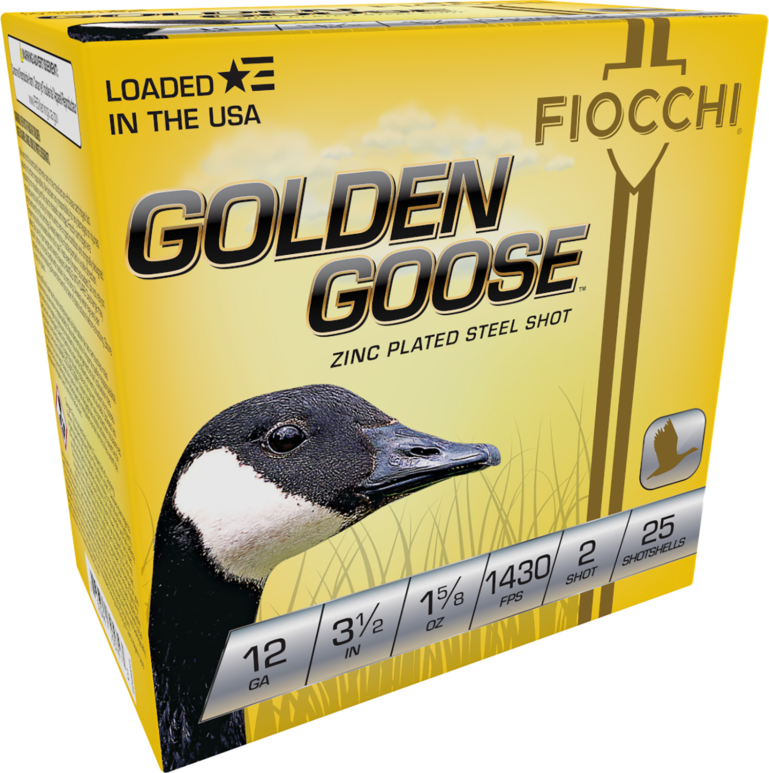 Fiocchi Golden Goose 12 Gauge 3.50" #2 Shot, 25-Round Box