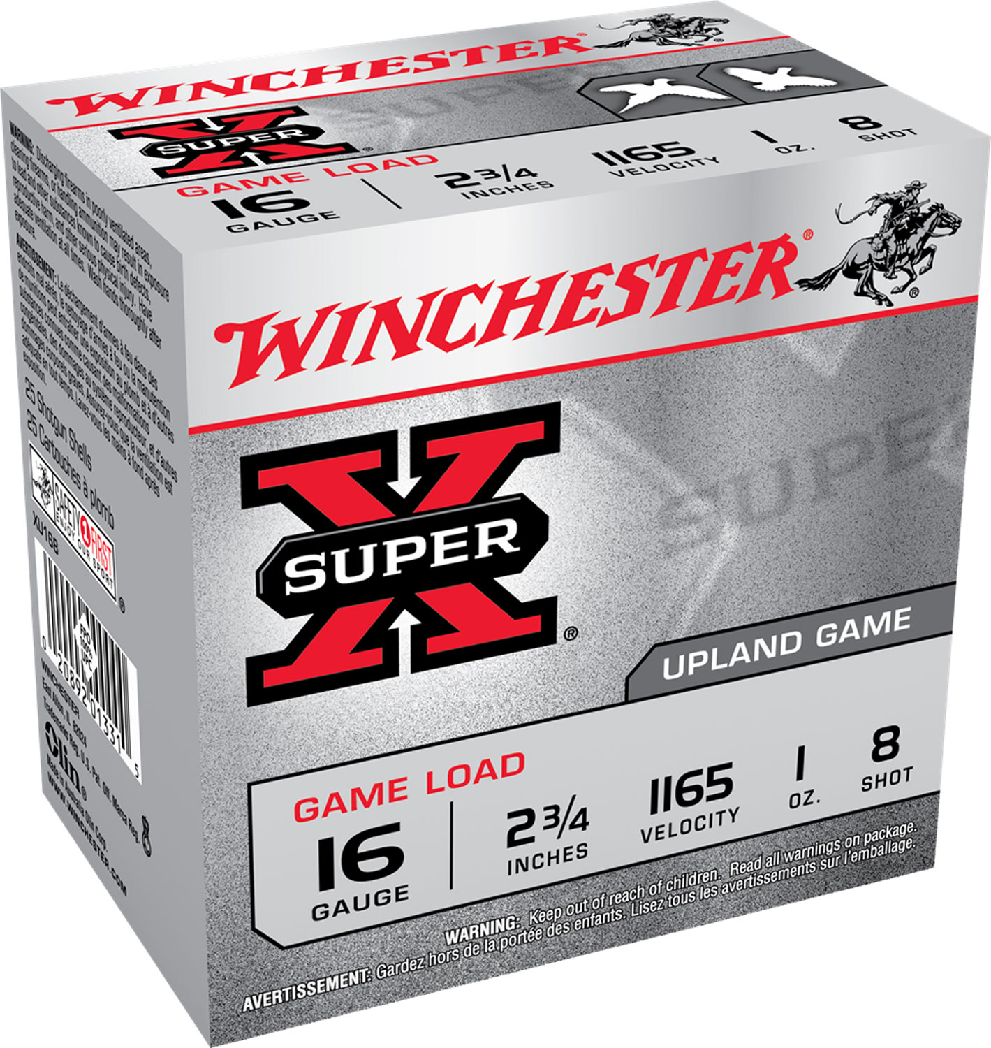 Winchester Super X Game Load 16 Gauge 2.75" #8 Shot, 25-Round Box