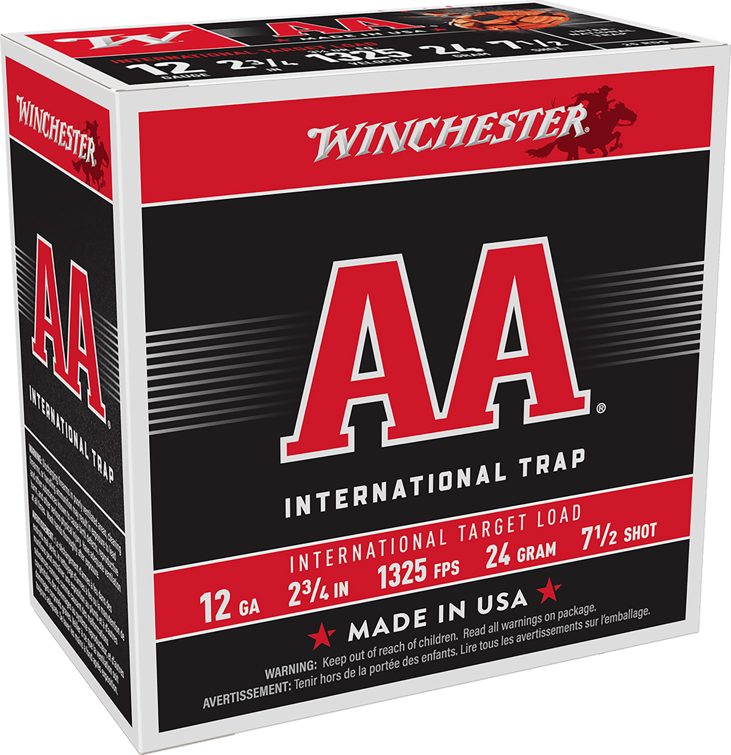Winchester AA International Target 12 Gauge 2.75" #7.5, 25-Round Box