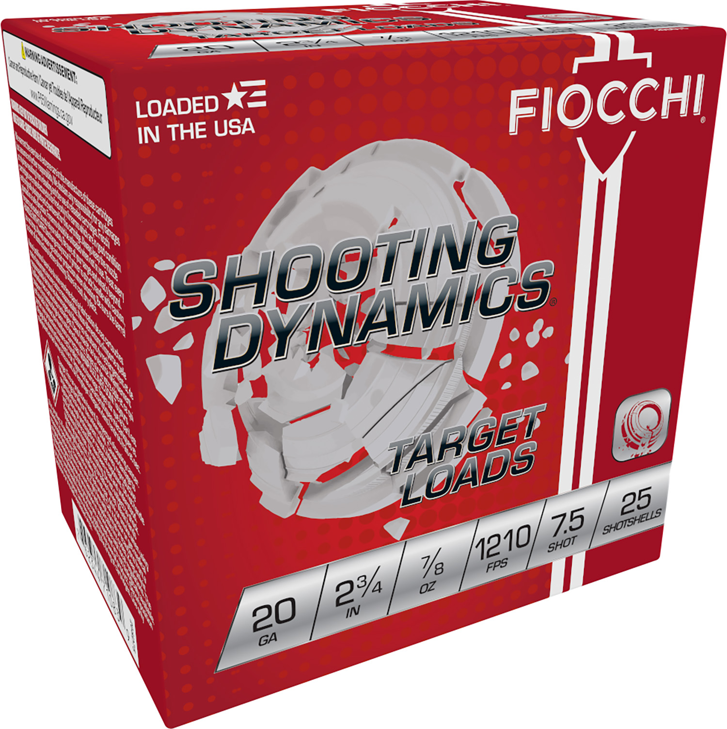 Fiocchi Shooting Dynamics Target 20 Gauge 2.75" #7.5, 25-Round Box