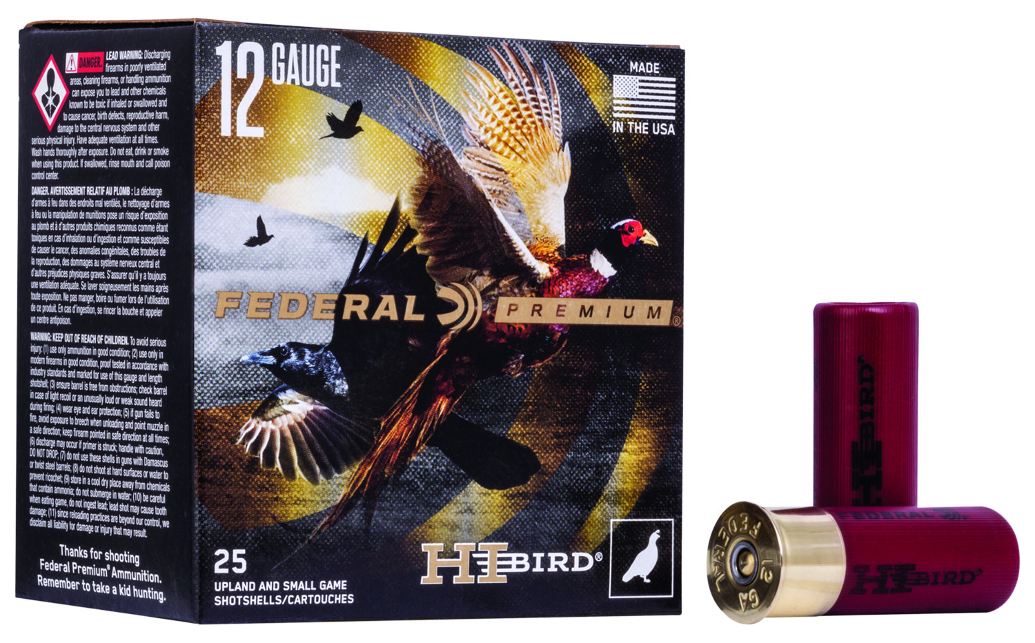 Federal Hi-Bird 12 Gauge 2.75" #7.5 Shot, 25-Round Box
