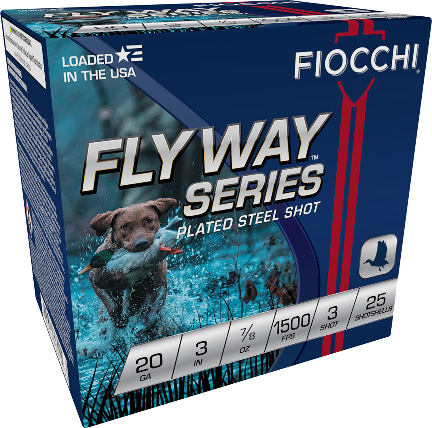 Fiocchi Flyway 20 Gauge 3" #3 Shot, 25-Round Box