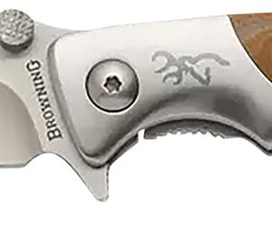Browning 3220330 Wicked Wing 3.50" Folding Trailing Point Plain Satin 7Cr17MoV SS Blade Amber/Satin G10/SS Handle Includes Pocket Clip