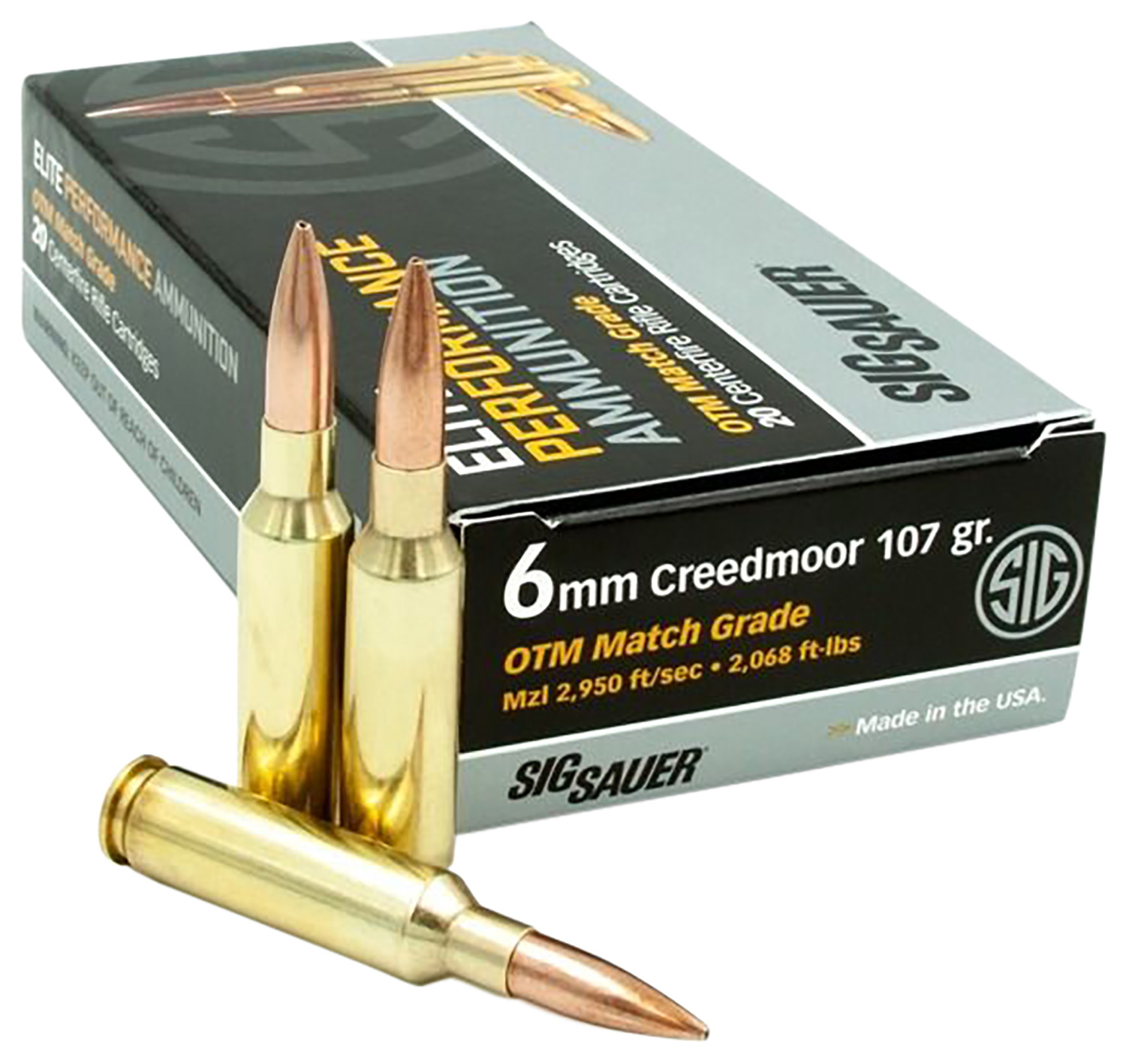 Sig Sauer Marksman Elite 6mm Creedmoor 107gr, 20-Round Box