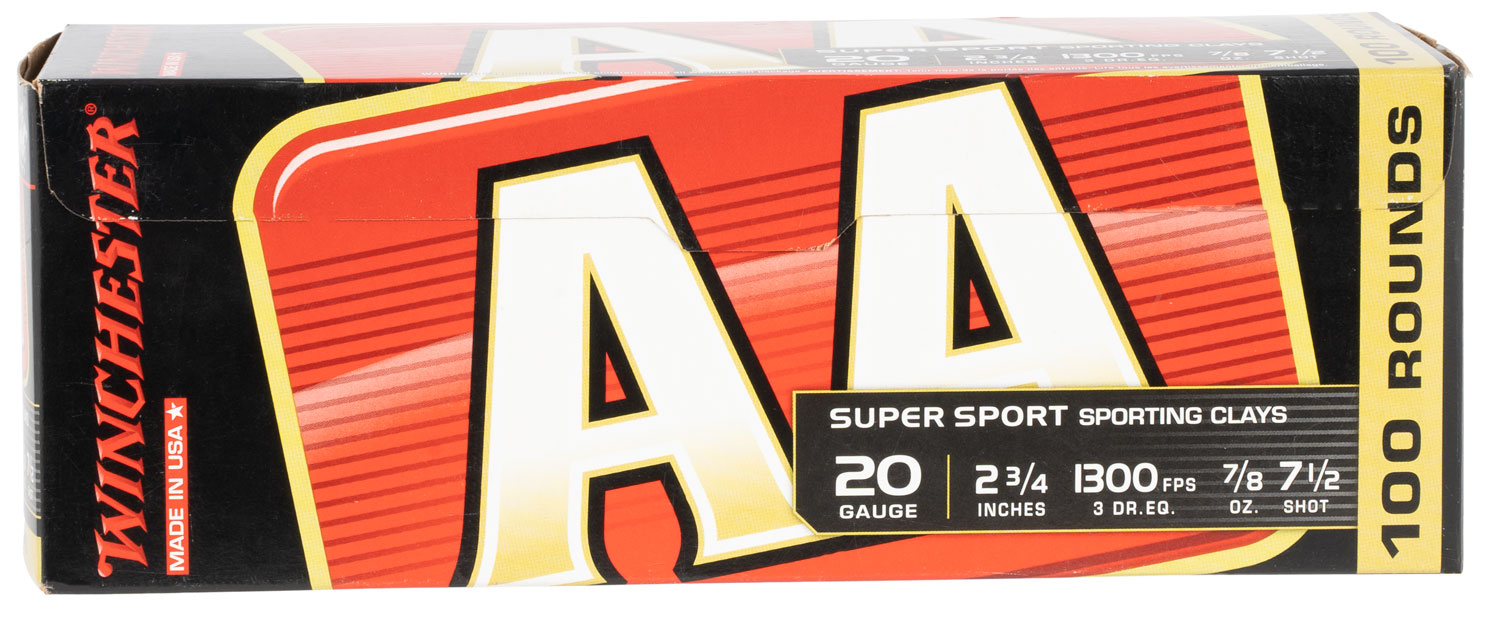 Winchester Ammo AA Sporting Clay 20 Gauge 2.75" 7/8oz #7.5 Shot 100