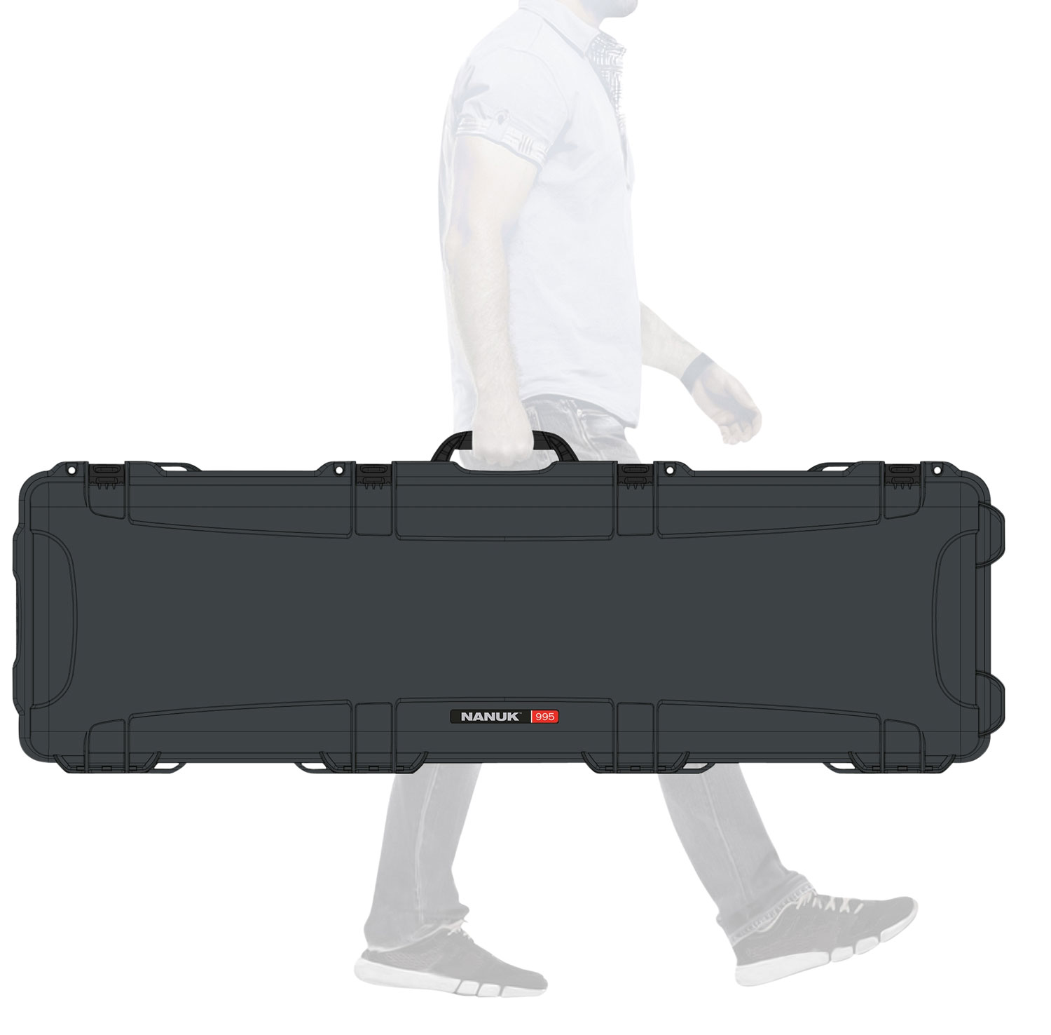 Nanuk 995 Waterproof Graphite Resin with Foam Padding & Lockable