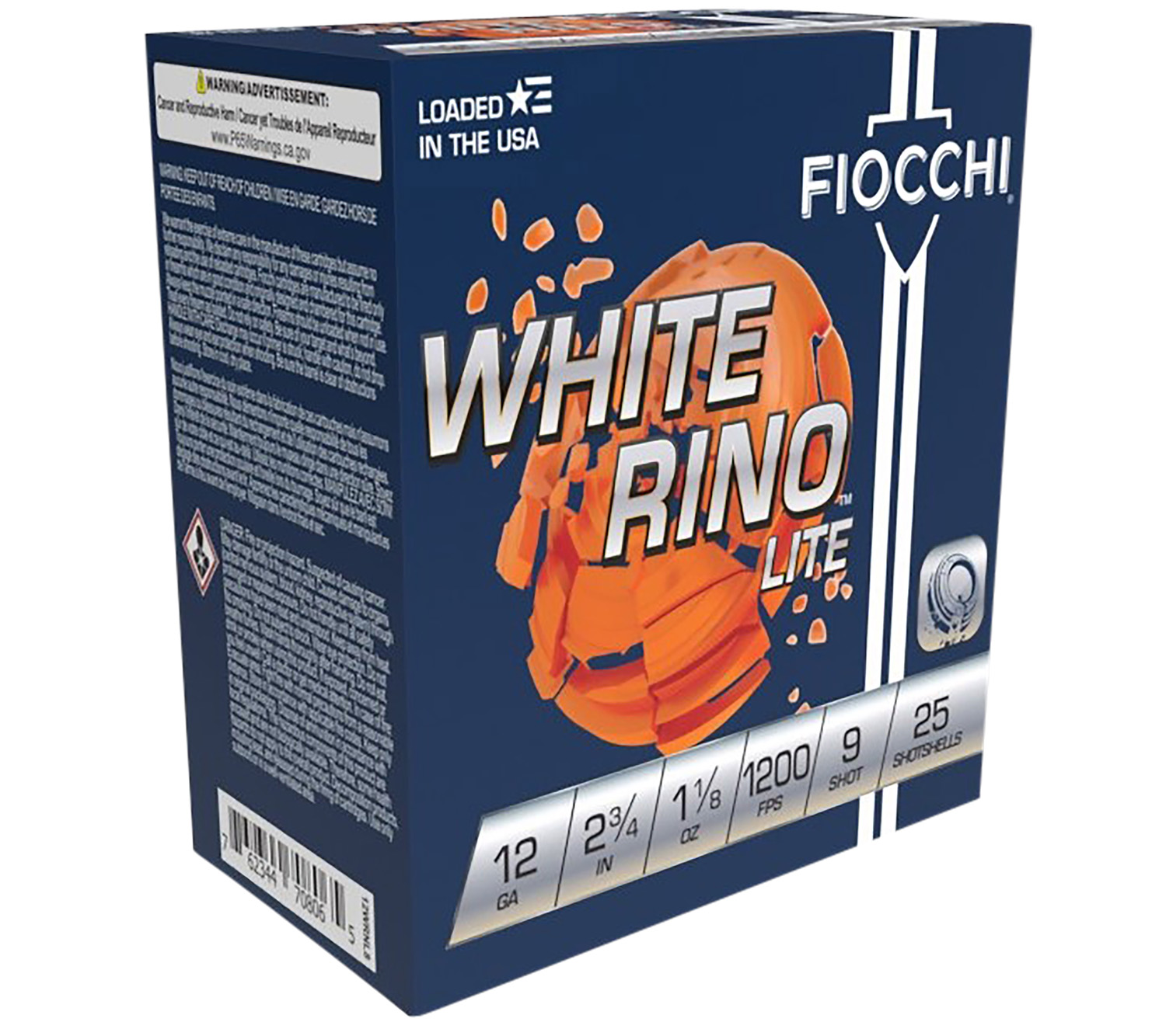 Fiocchi Exacta Target White Rino Lite 12 Gauge 2.75", 25-Round Box