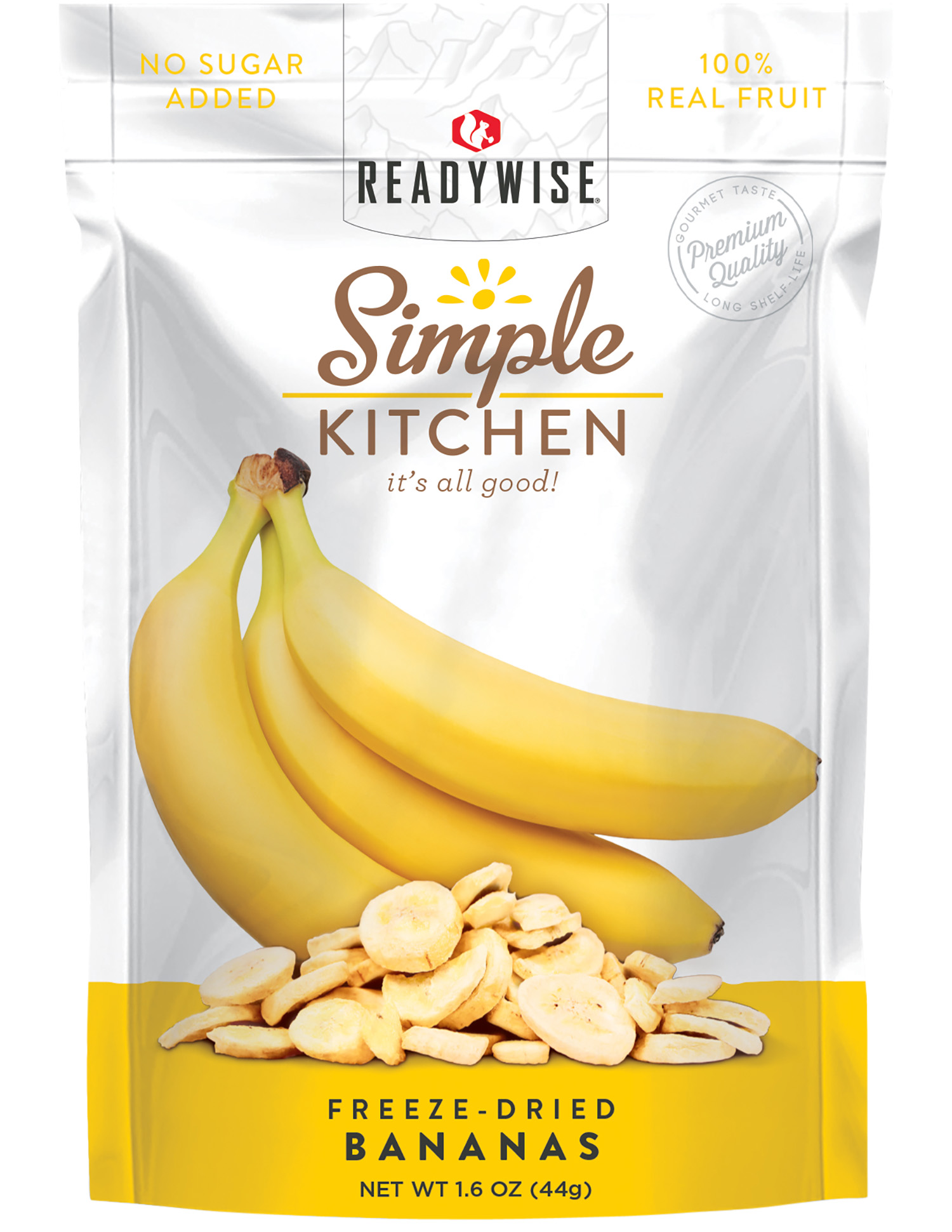 ReadyWise Simple Kitchen Freeze Dried Fruit Bananas 1 Serving Pouch 6