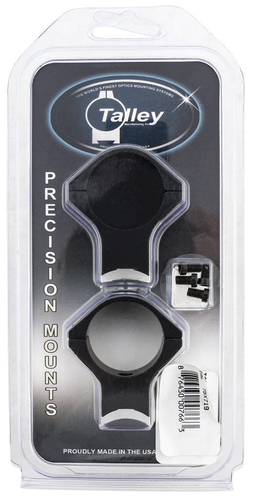 Talley 75X719 Scope Mount/Ring Combo  Black Anodized Aluminum 30mm Tube Savage (8-40) Round Receiver w/Accutrigger High Rings 0 MOA