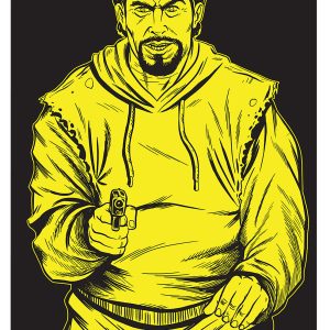 Birchwood Casey 37036 EZE-Scorer  Silhouette Paper Hanging 23" x 35" Black/Yellow 100 Per Pkg