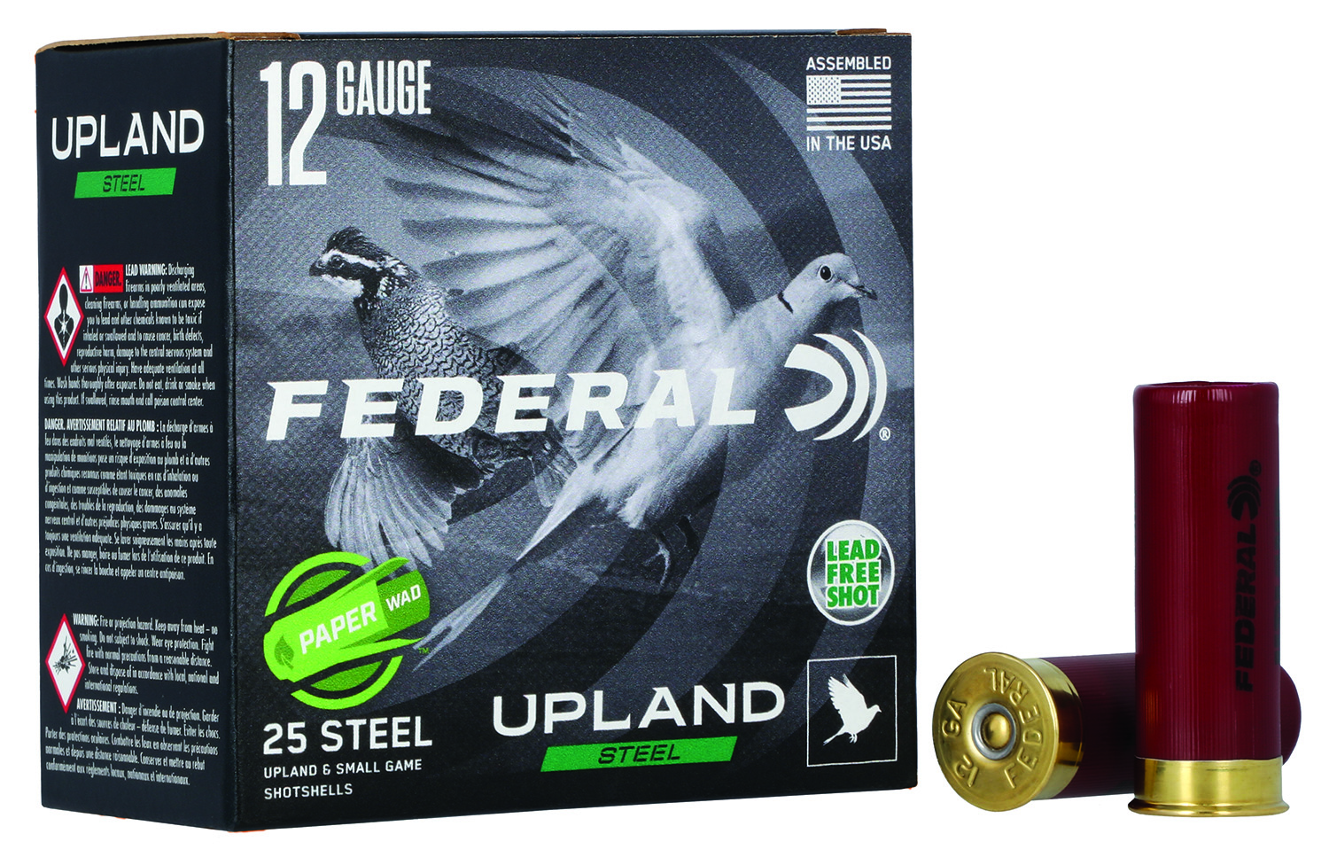 Federal Upland Field & Range Paper Wad 12 Gauge 2.75", 25-Round Box