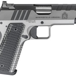 Springfield Armory PX9217L 1911 Emissary 9mm Luger 9+1 4.25" Bull Barrel,  Stainless Steel Frame w/ Beavertail, Serrated Blued Carbon Steel Slide, Black VZ Thin-Line G10 Grip