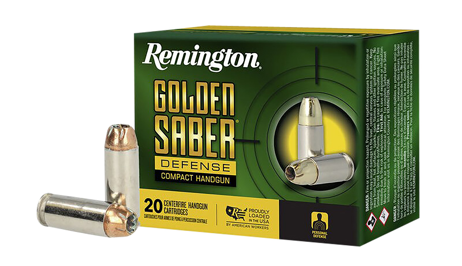 Remington Golden Saber Defense 10mm Auto 180gr JHP, 20-Round Box