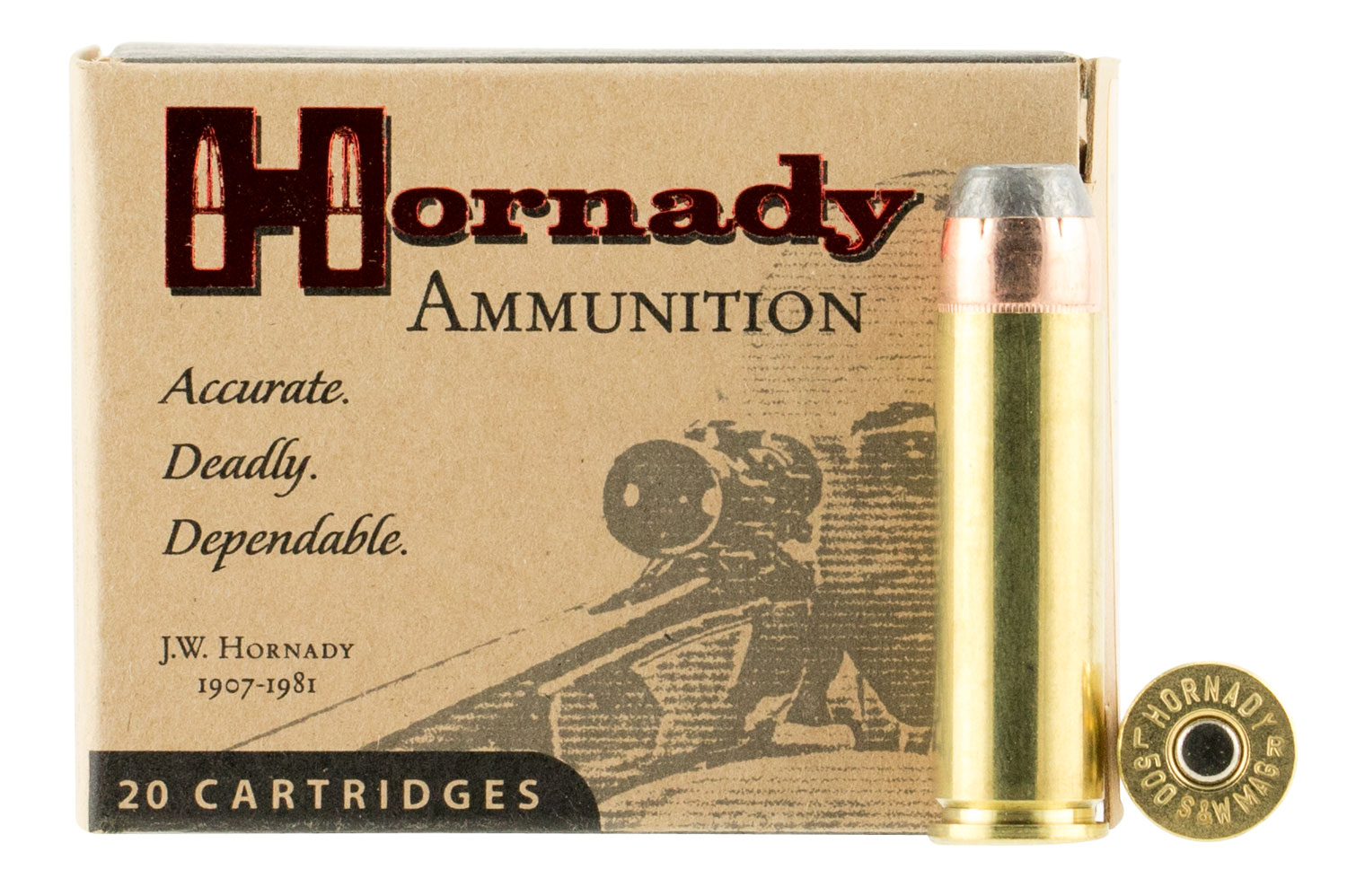 Hornady 9252 Custom 500S&WMag 500gr, 20-Round Box