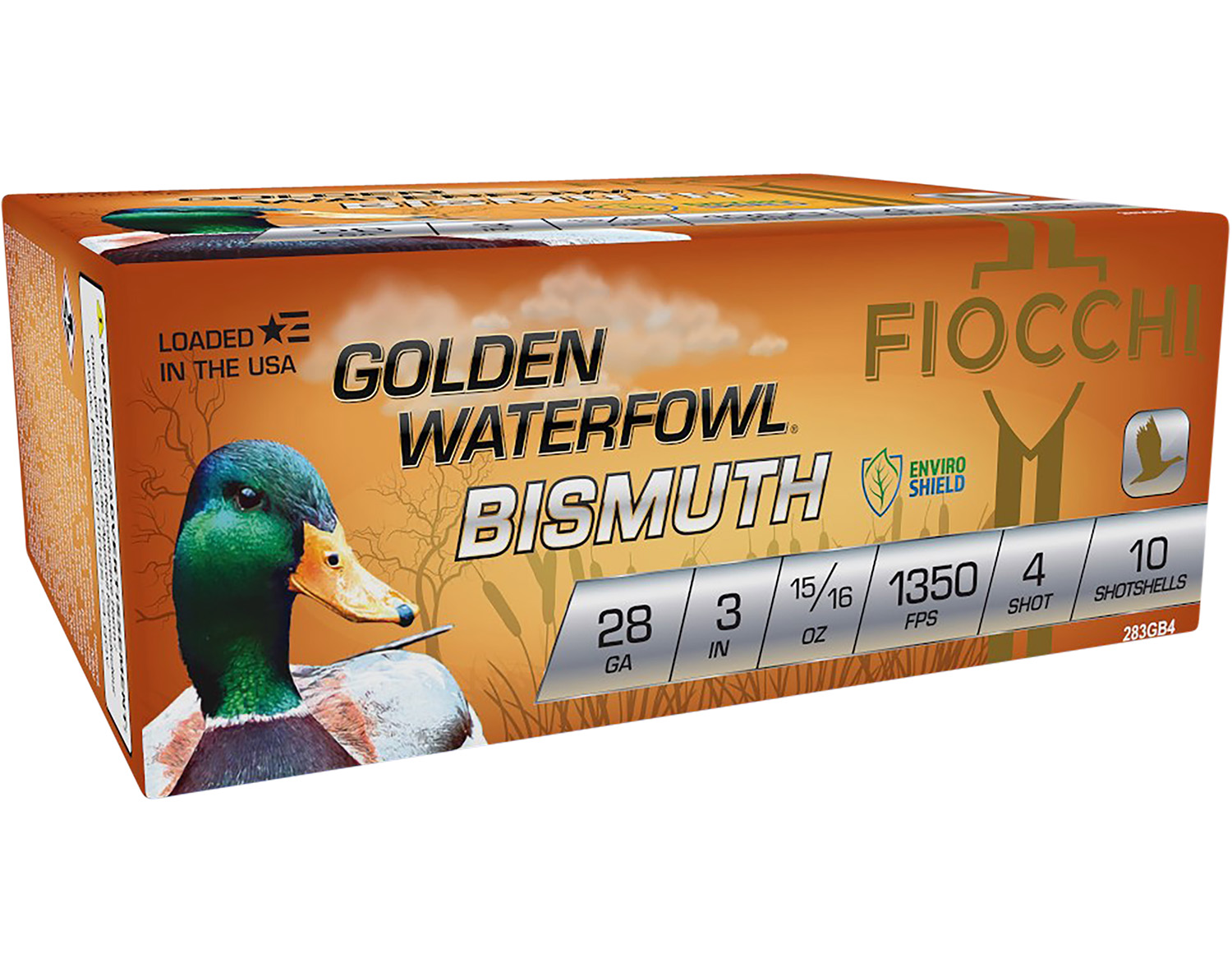 Fiocchi Golden Waterfowl Bismuth 28 Gauge 3" #4 Shot, 10-Round Box