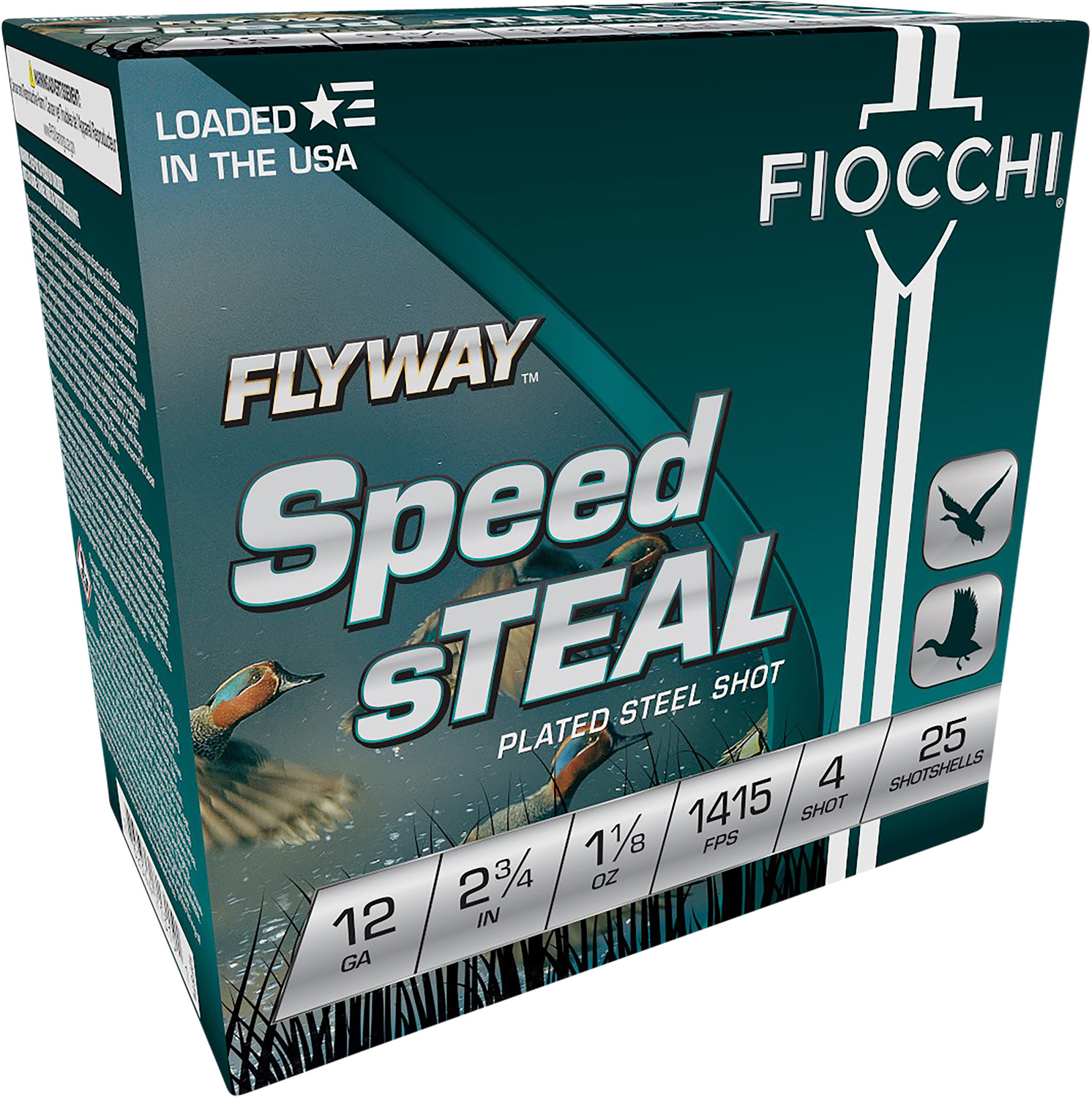 Fiocchi Flyway Speed Steel 12 Gauge 2.75" #4 Shot, 25-Round Box