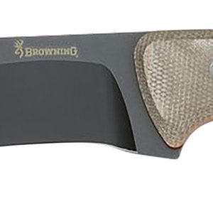 Browning 3220517B Desolation Large 6" Fixed Drop Point Plain Black Powder Coated 440C SS Blade, Tan Micarta Laminate Handle