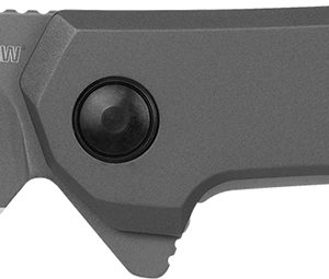 Kershaw 5570 Helitack 3.26" Flipper Drop Point Plain Gray PVD Coated 8Cr13MoV SS Blade, Gray PVD Stainless Steel Handle