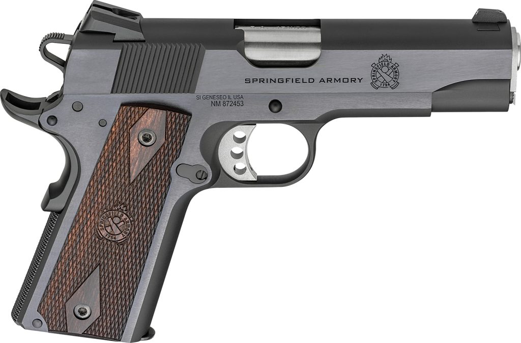 Springfield Armory PX9418 1911 Garrison 45 ACP 7+1 4.25" Stainless Match Grade Barrel, Blued Serrated Carbon Steel Slide & Frame w/Beavertail, Thinline Wood Grip