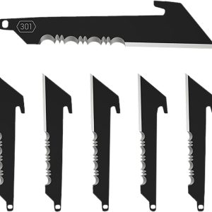 Outdoor Edge RRUS30K6C Replacement Blades 6 3" Black Utility Serrated 420J2 SS Blades