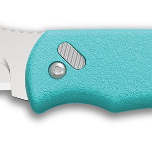 Outdoor Edge RMS222C RazorMini 2.20" Folding Plain 420J2 SS Blade Aqua ABS Polymer Handle