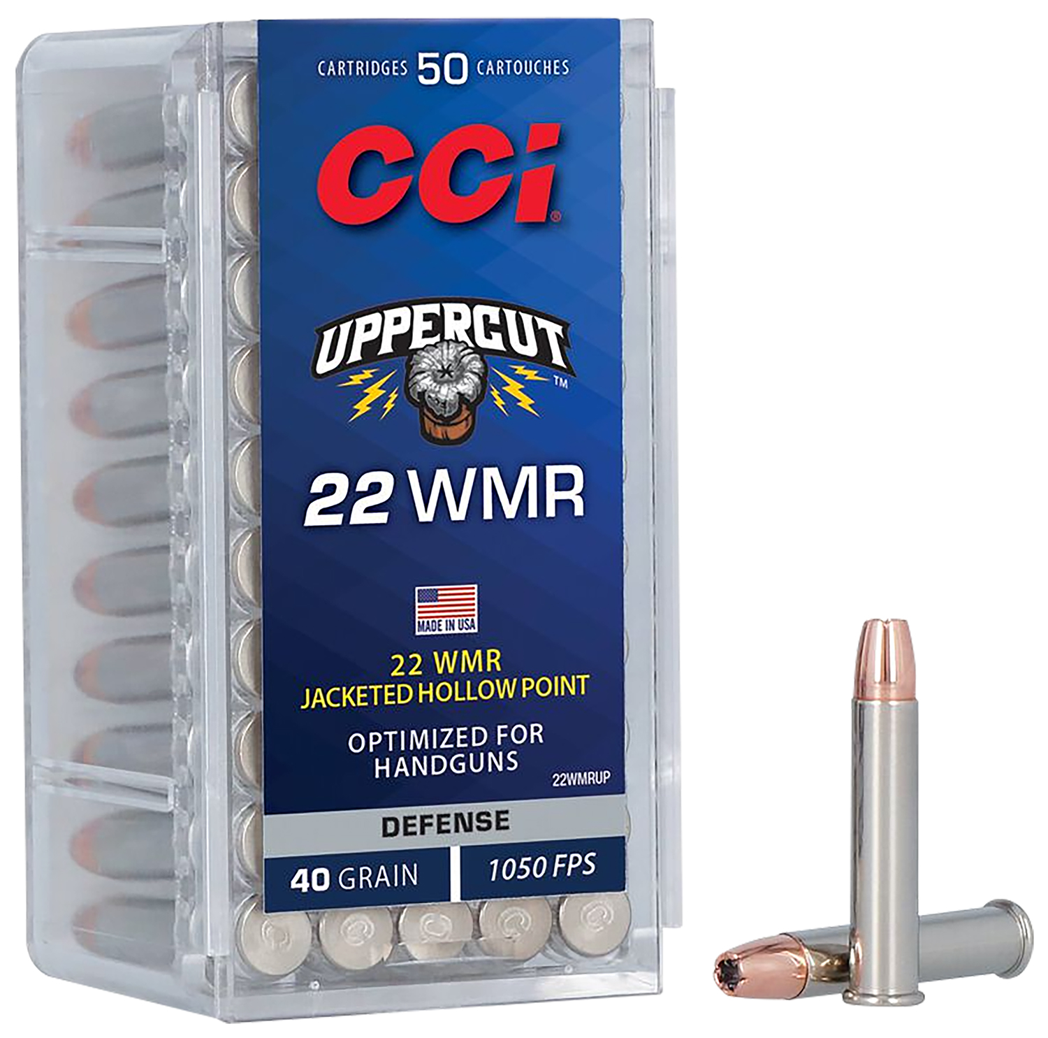 CCI Uppercut 22WMR 40gr JHP, 50-Round Box