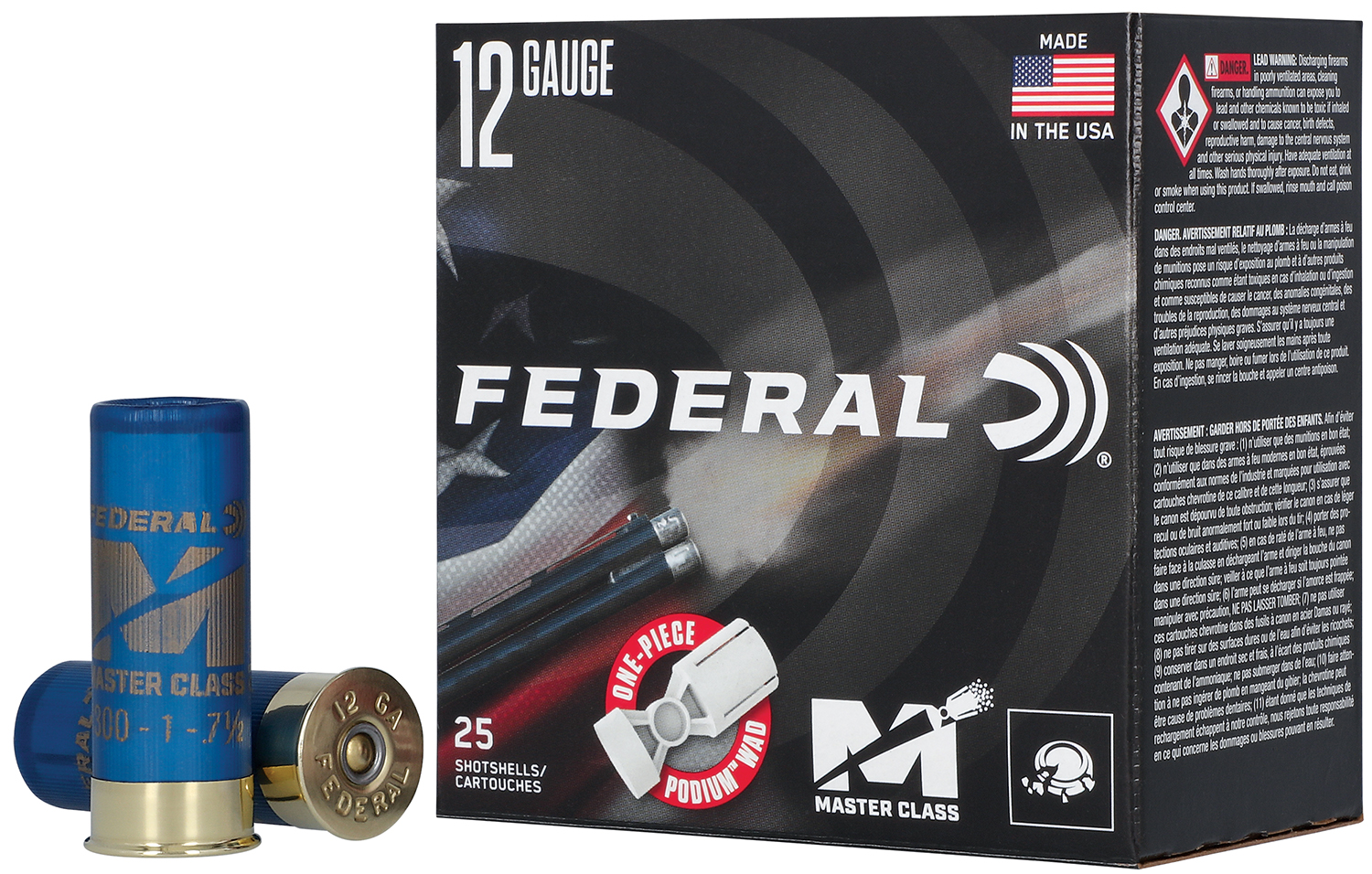 Federal Master Class 12 Gauge 2.75" #7.5 Shot, 25-Round Box