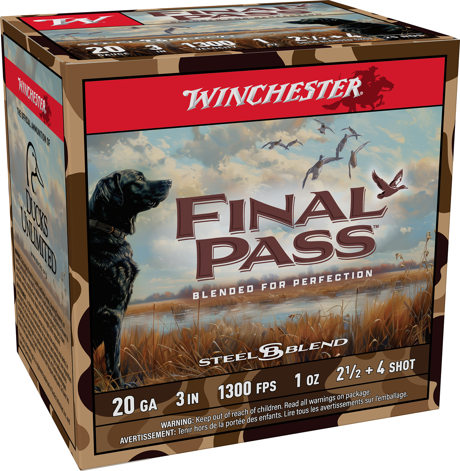 Winchester Final Pass 20 Gauge 3" #4 Shot, 25-Round Box
