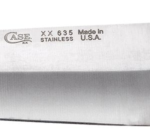 Case 07316 Chef's  8" Fixed Plain Mirror Polished Tru-Sharp SS Blade, Walnut Handle