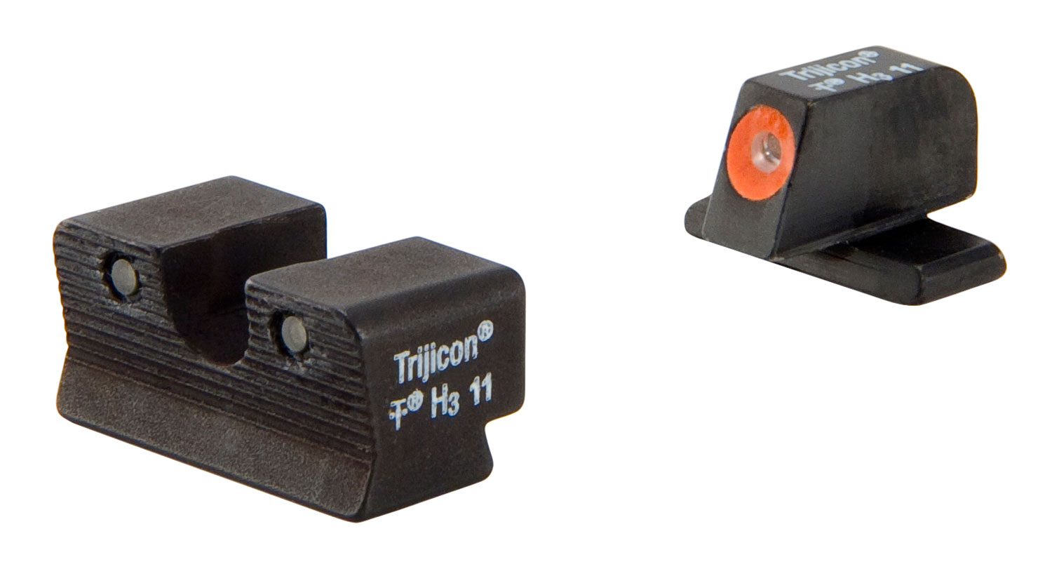 Trijicon HD Night Sights Green/Tritium Orange Outline Front