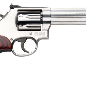 Smith & Wesson 150712 Model 686 Plus Deluxe 357 Mag or 38 S&W Spl +P Stainless Steel 6" Barrel, 7rd Cylinder, Satin Stainless Steel L-Frame, Textured Wood Grip, Internal Lock