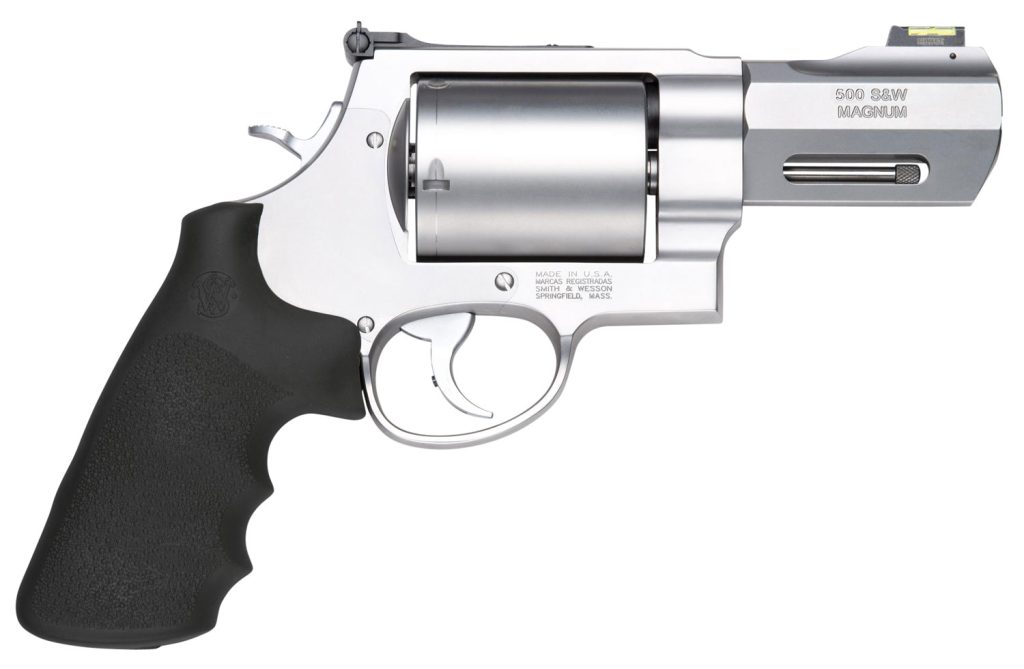 Smith & Wesson 11623 Model 500 Performance Center  500 S&W Mag Stainless Steel 3.50" Barrel, 5rd Unfluted Cylinder & X Frame, Trigger Overtravel Stop, HiViz Fiber Optic Front Sight